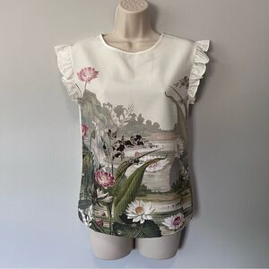 Ted Baker London Wonderland Woven Front Tee Size S